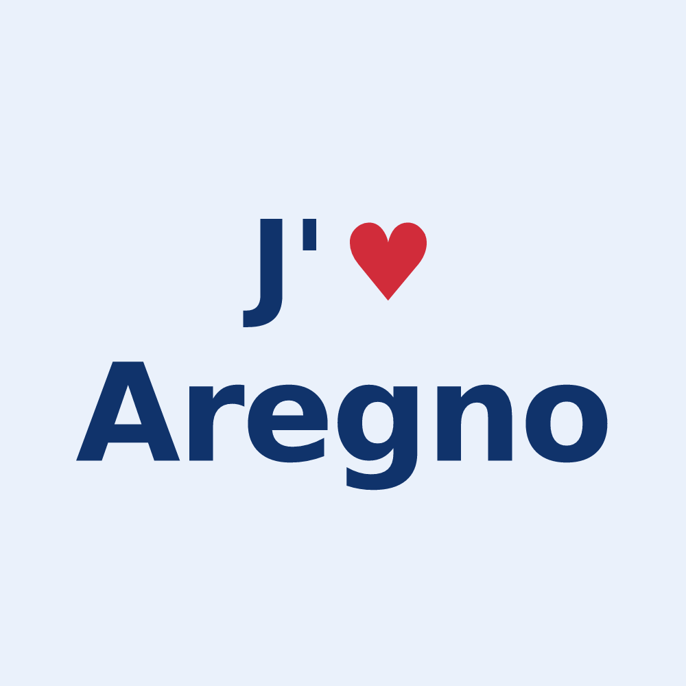 Sticker personnalisé Aregno — design J'aime Aregno