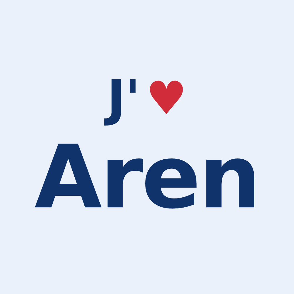 Sticker personnalisé Aren — design J'aime Aren