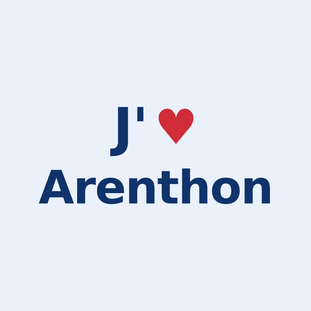 Sticker personnalisé Arenthon — design J'aime Arenthon