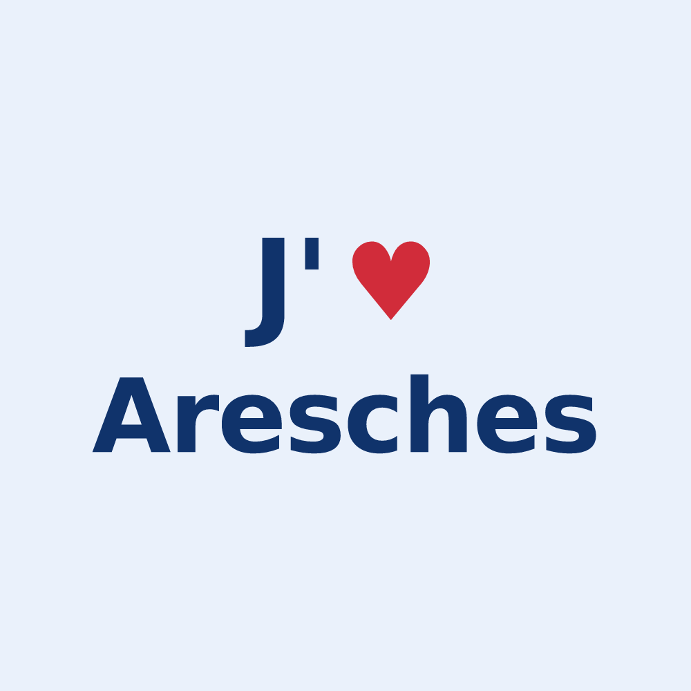Sticker personnalisé Aresches — design J'aime Aresches