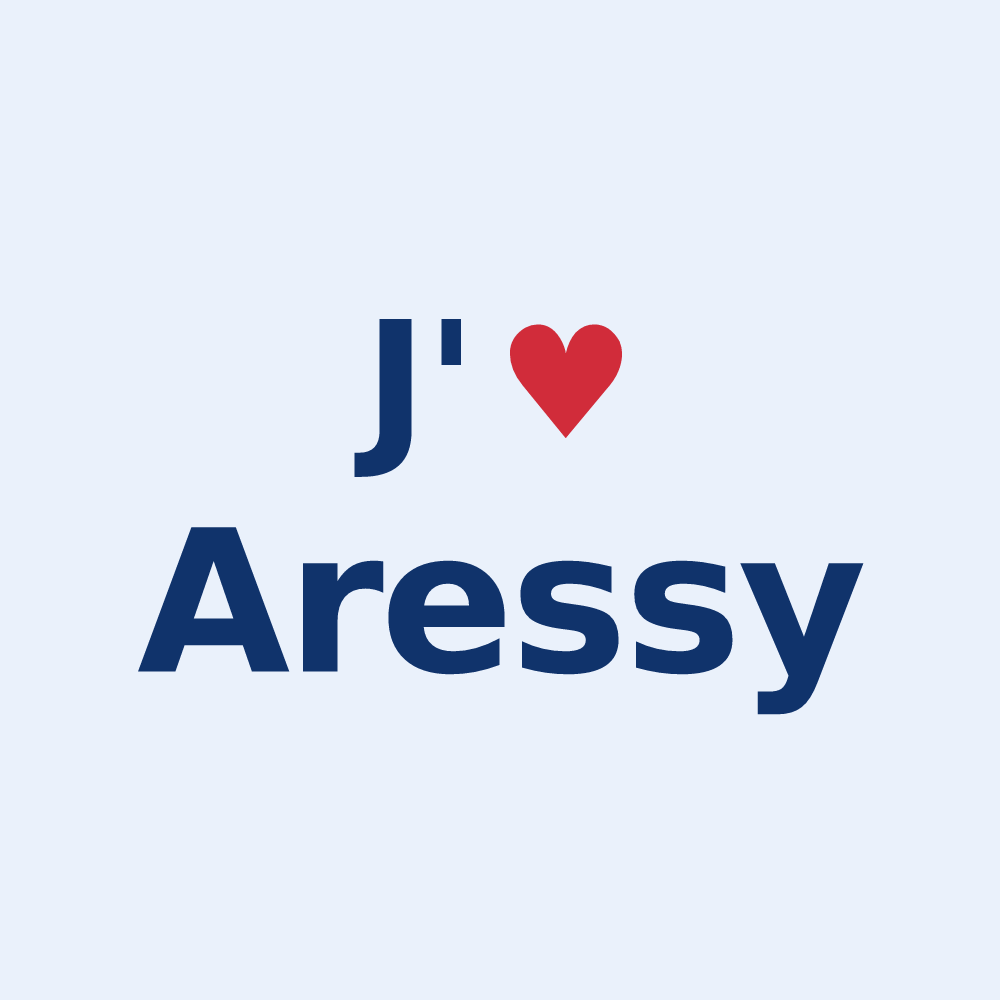 Sticker personnalisé Aressy — design J'aime Aressy