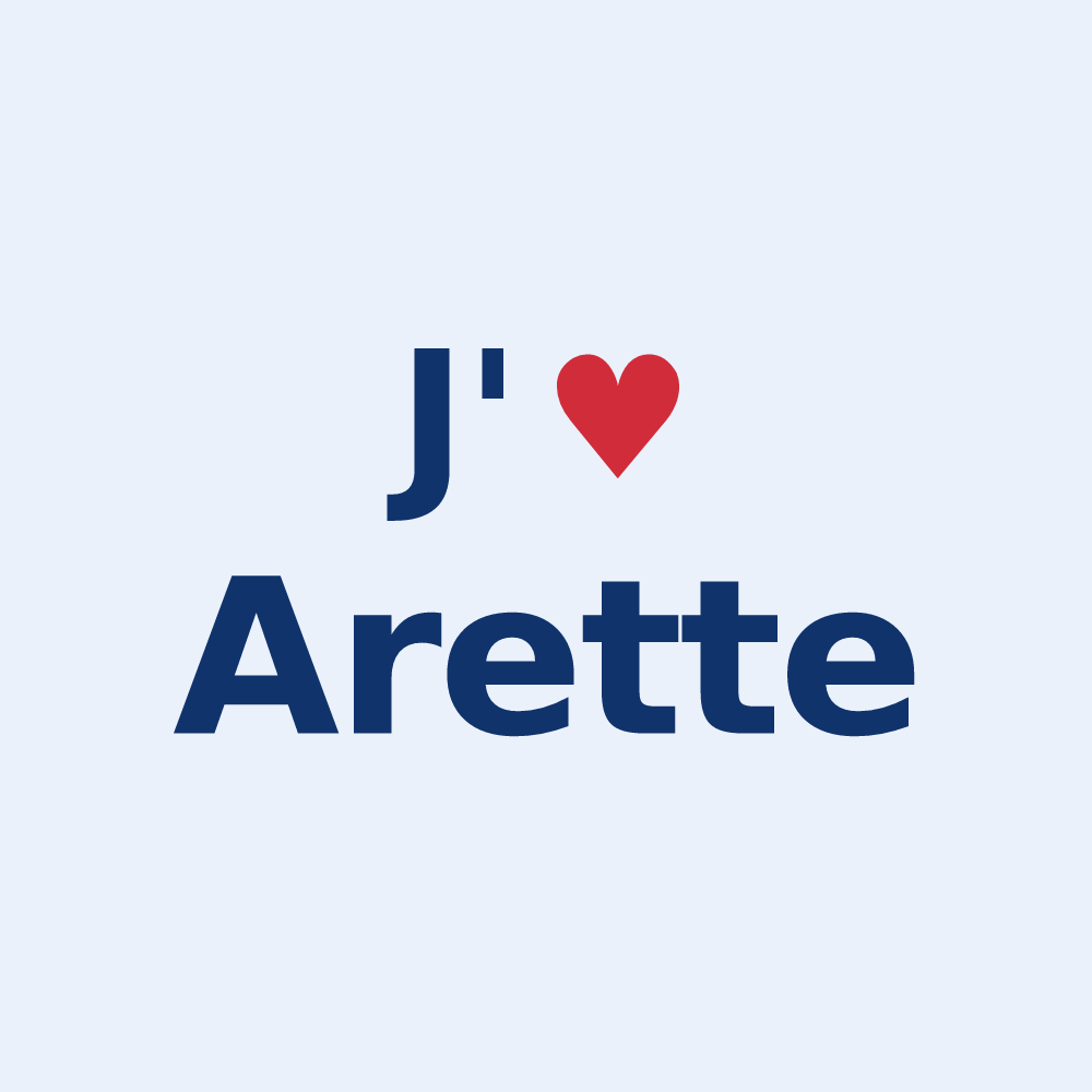 Sticker personnalisé Arette — design J'aime Arette