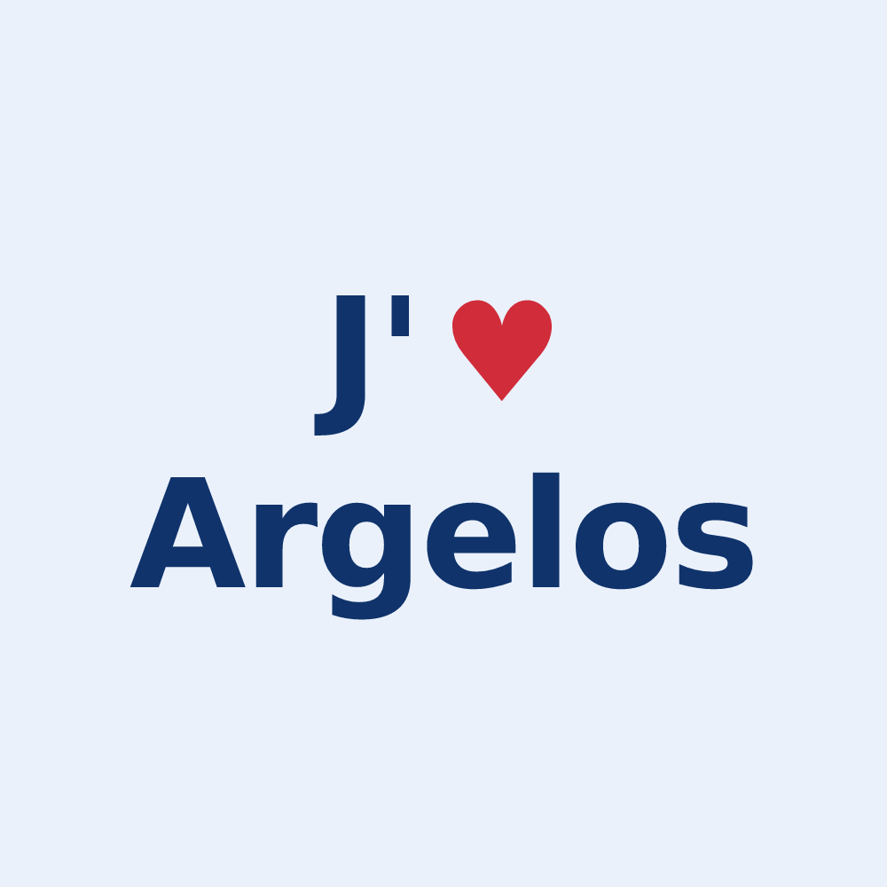 Sticker personnalisé Argelos — design J'aime Argelos