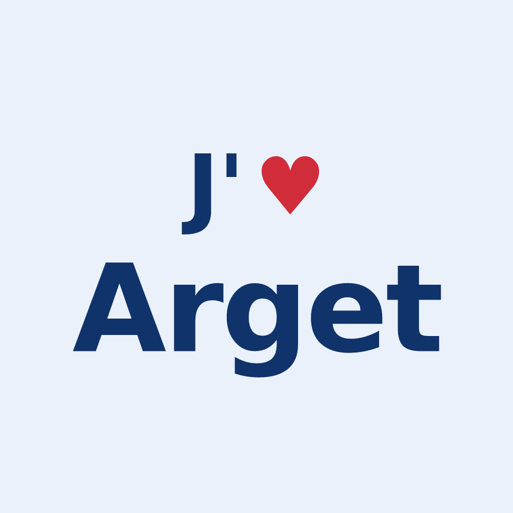 Sticker personnalisé Arget — design J'aime Arget