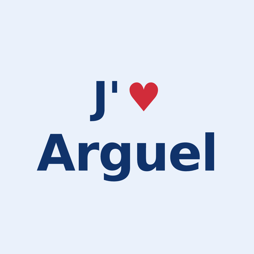 Sticker personnalisé Arguel — design J'aime Arguel