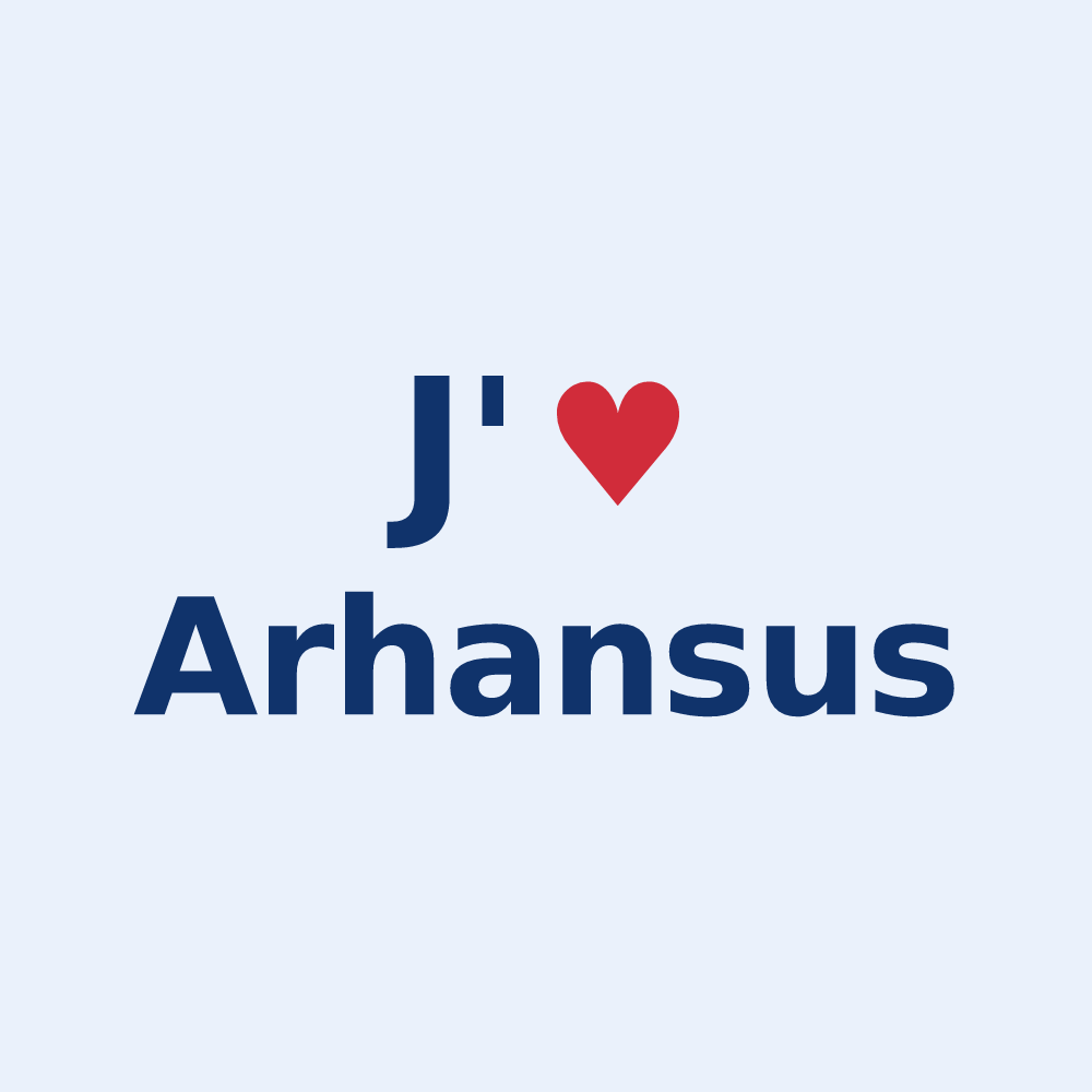 Sticker personnalisé Arhansus — design J'aime Arhansus