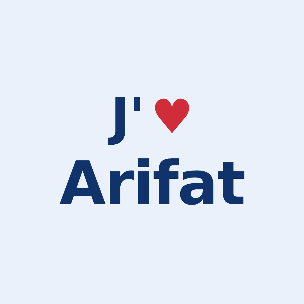 Sticker personnalisé Arifat — design J'aime Arifat