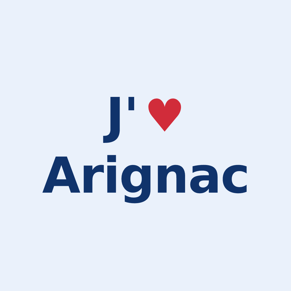 Sticker personnalisé Arignac — design J'aime Arignac