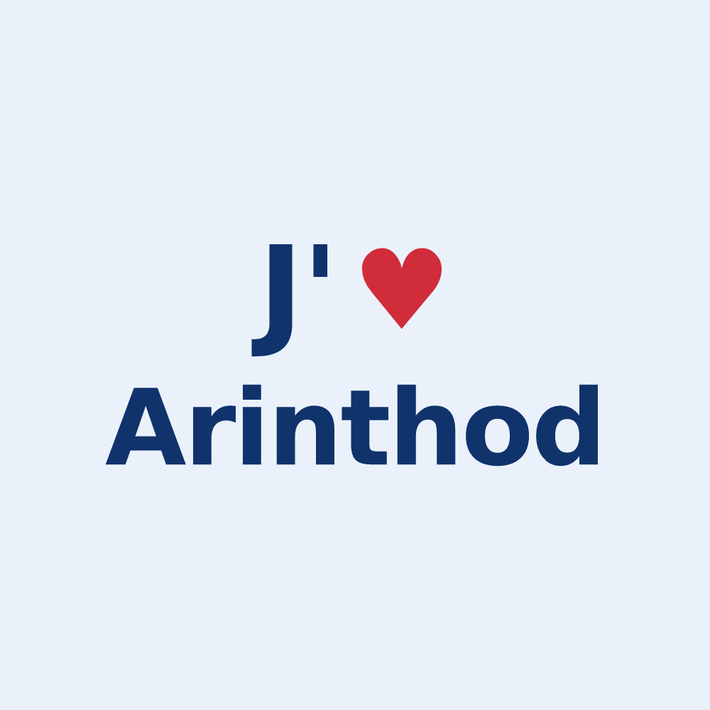 Sticker personnalisé Arinthod — design J'aime Arinthod