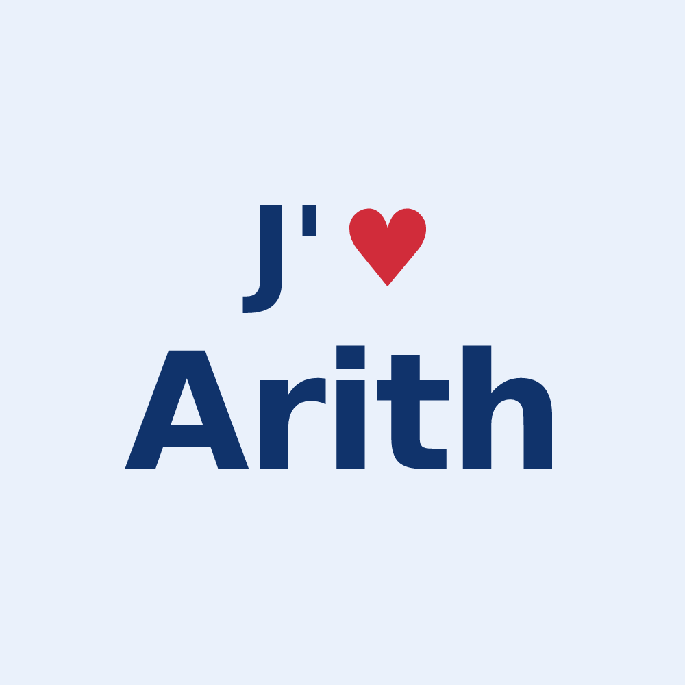 Sticker personnalisé Arith — design J'aime Arith