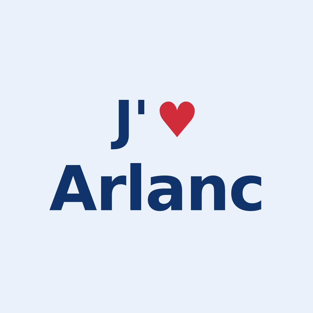 Sticker personnalisé Arlanc — design J'aime Arlanc