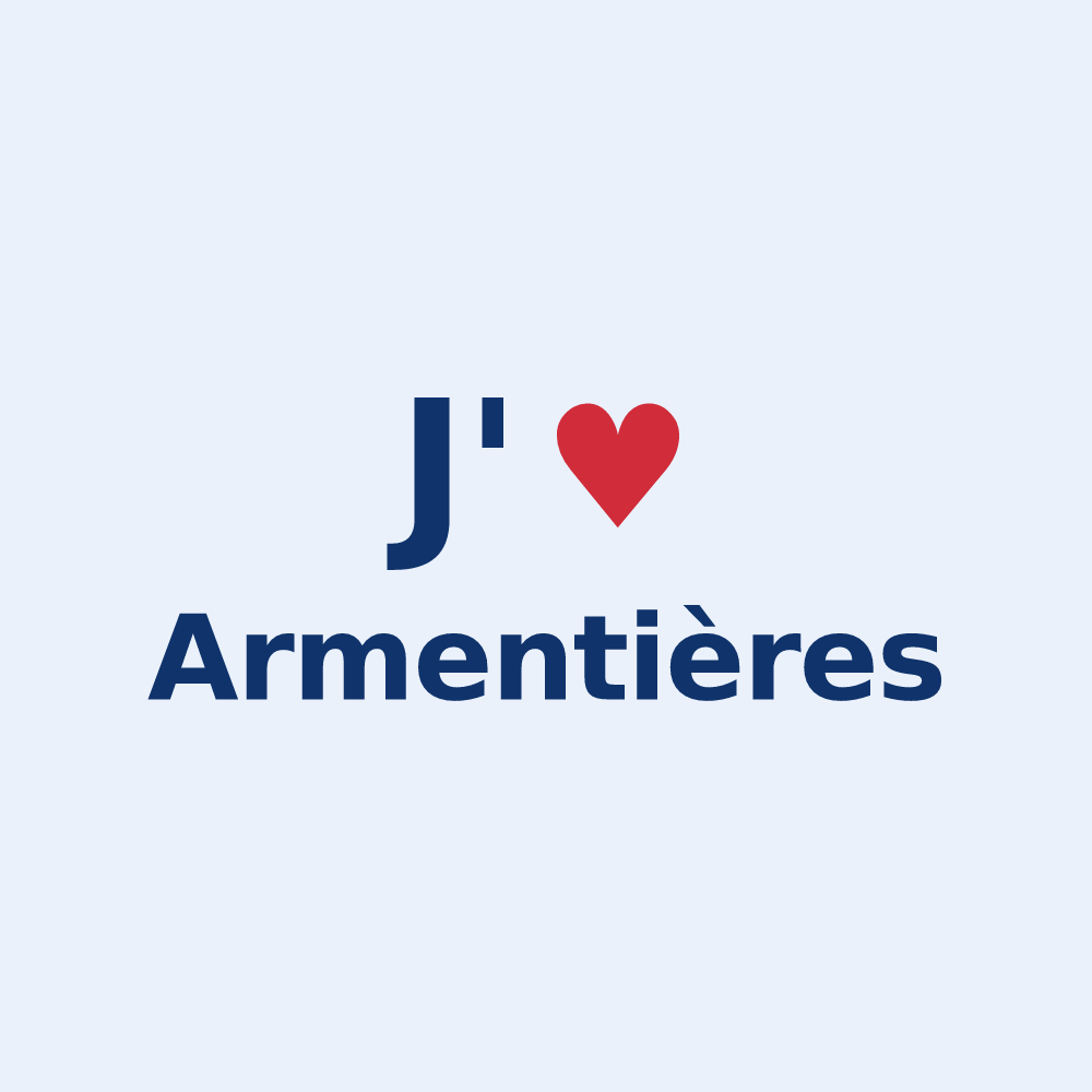Sticker personnalisé Armentières — design « J'aime Armentières » imprimé sur le sticker