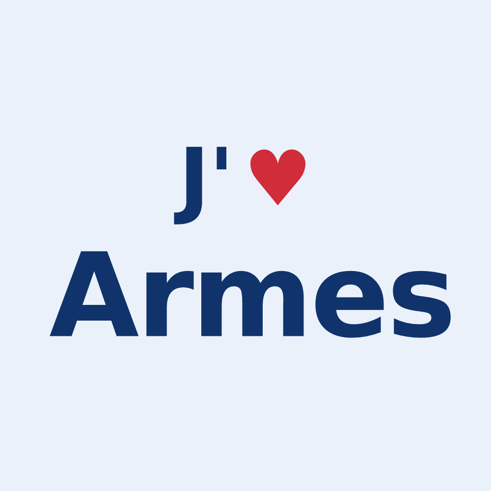 Sticker personnalisé Armes — design J'aime Armes