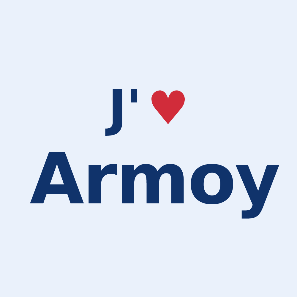 Sticker personnalisé Armoy — design J'aime Armoy