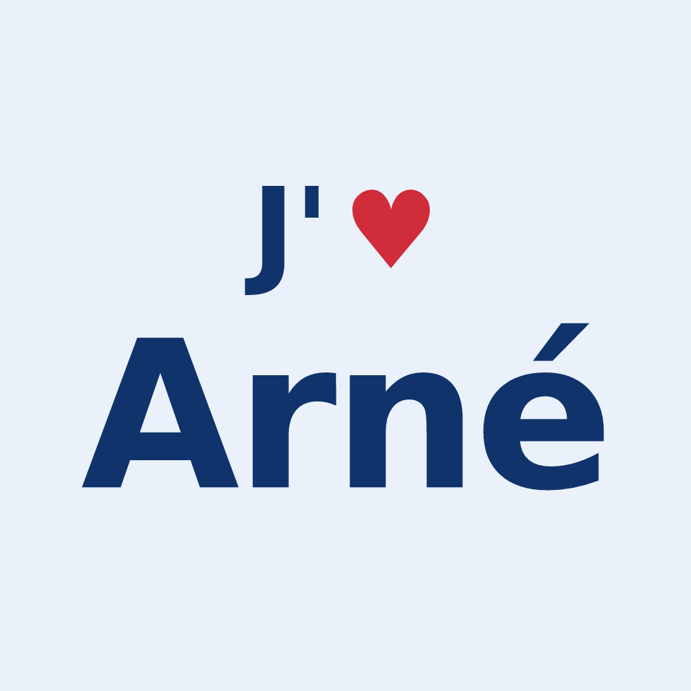 Sticker personnalisé Arné — design J'aime Arné
