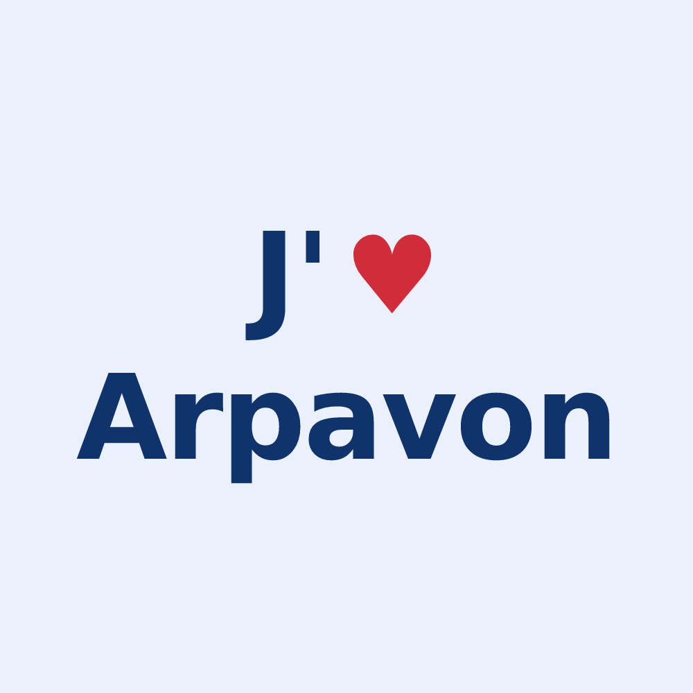 Sticker personnalisé Arpavon — design « J'aime Arpavon » imprimé sur le sticker