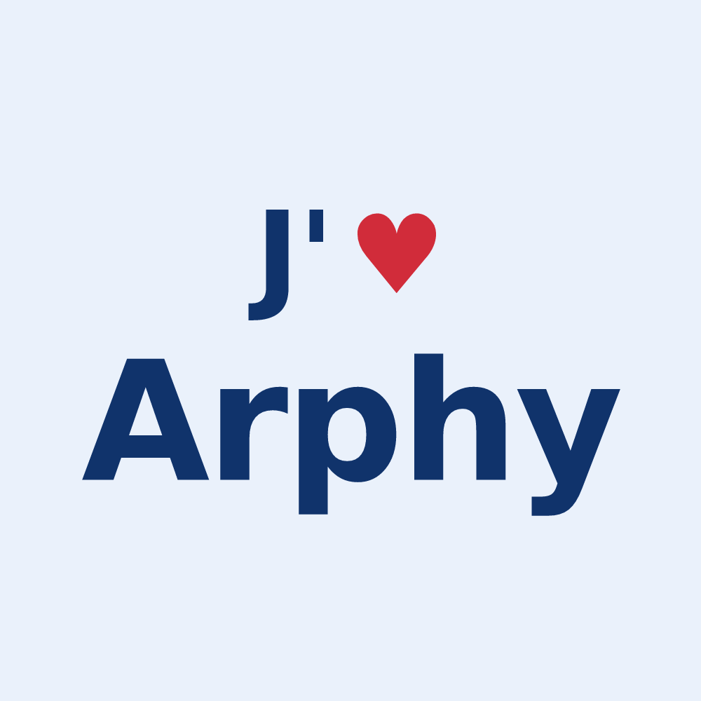 Sticker personnalisé Arphy — design J'aime Arphy