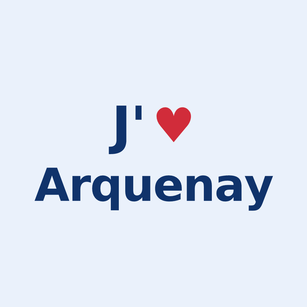 Sticker personnalisé Arquenay — design J'aime Arquenay