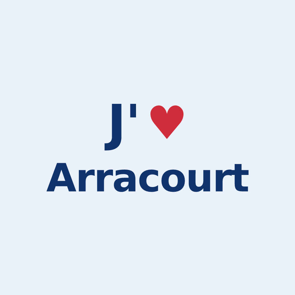 Sticker personnalisé Arracourt — design « J'aime Arracourt » imprimé sur le sticker