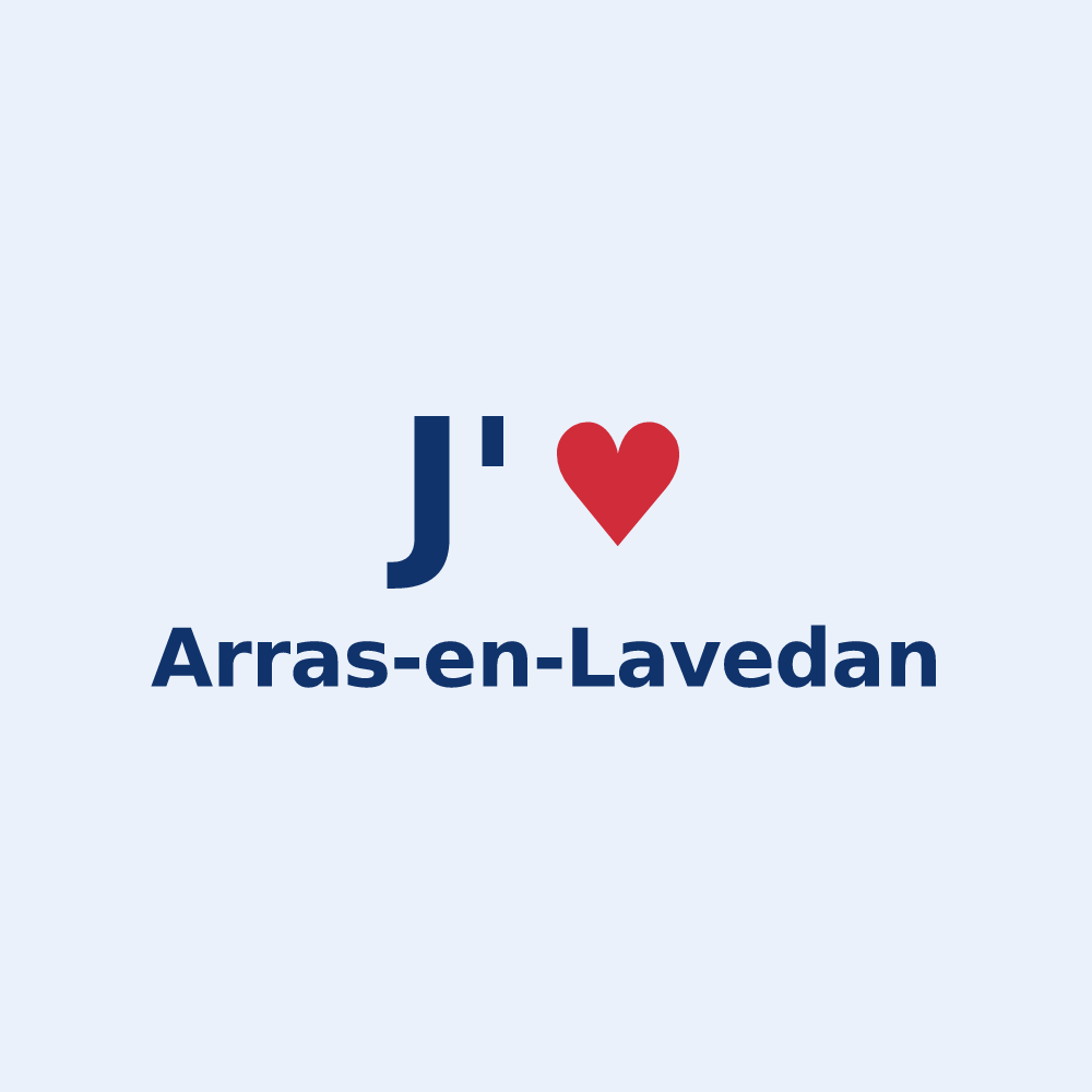 Sticker personnalisé Arras-en-Lavedan — design « J'aime Arras-en-Lavedan » imprimé sur le sticker