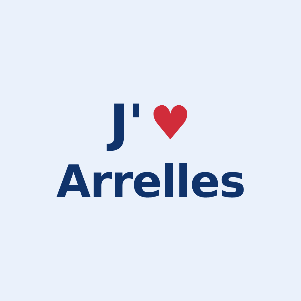 Sticker personnalisé Arrelles — design J'aime Arrelles
