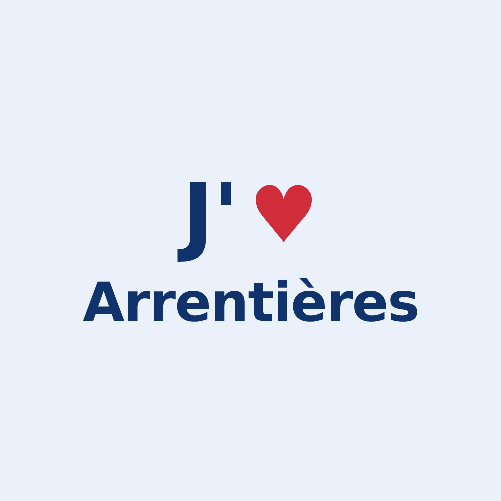 Sticker personnalisé Arrentières — design « J'aime Arrentières » imprimé sur le sticker