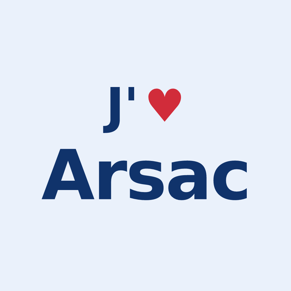 Sticker personnalisé Arsac — design J'aime Arsac