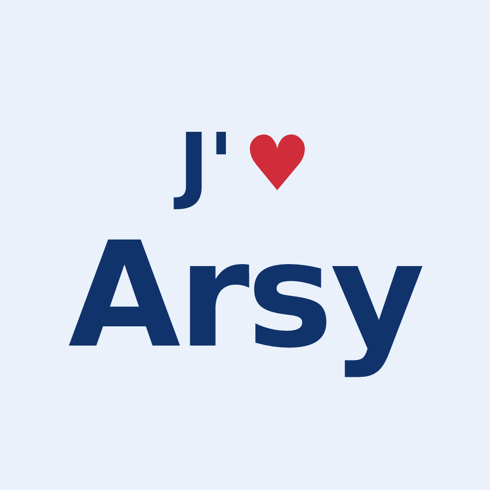 Sticker personnalisé Arsy — design J'aime Arsy