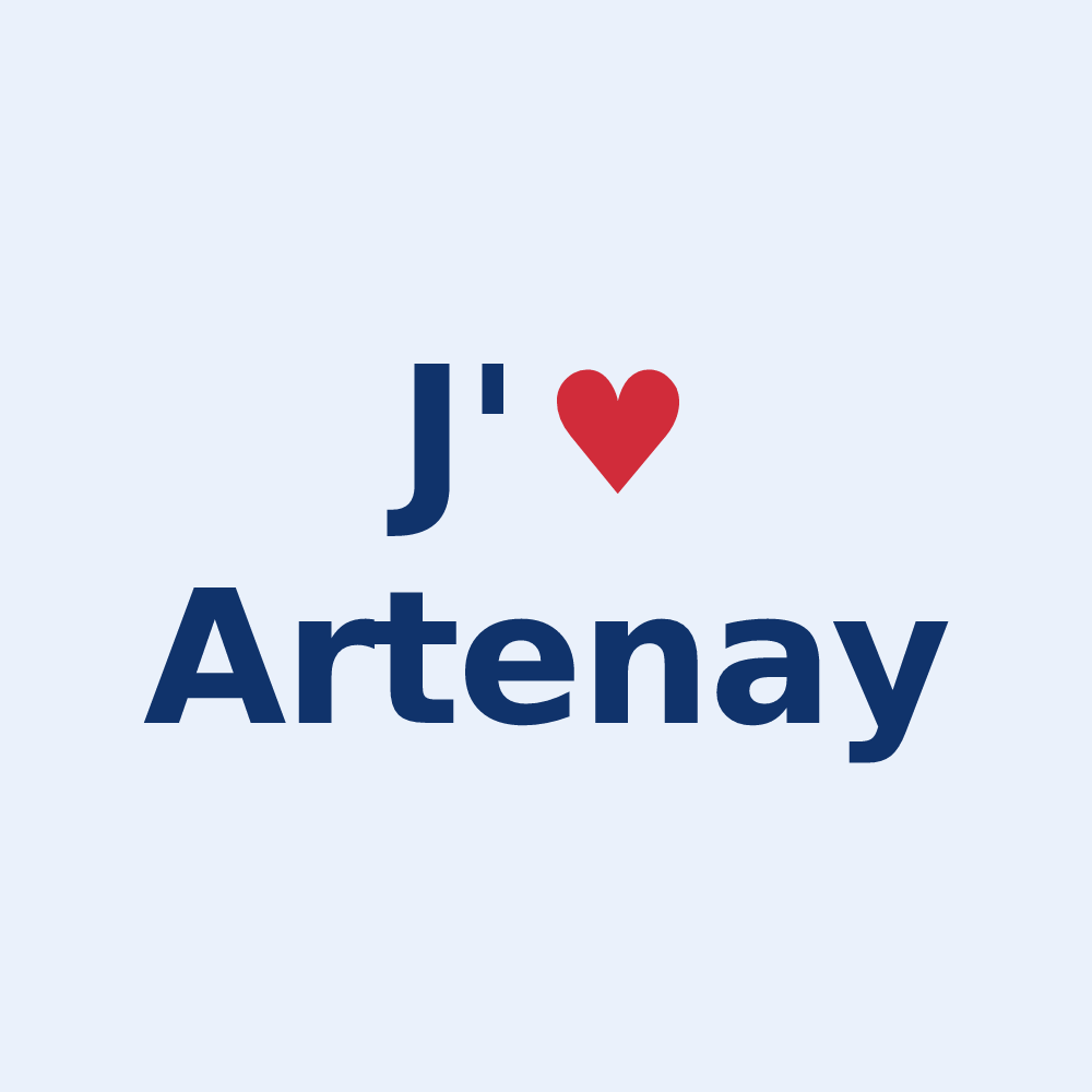 Sticker personnalisé Artenay — design J'aime Artenay
