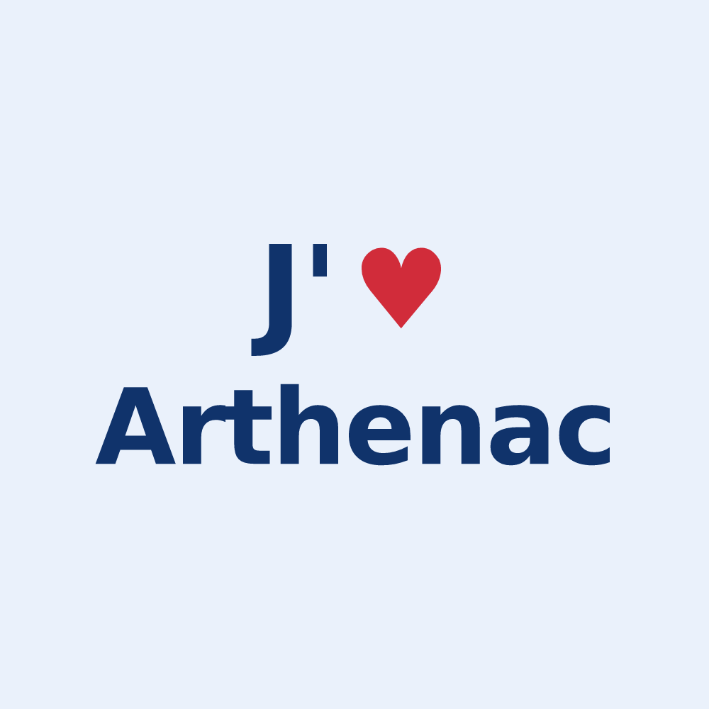 Sticker personnalisé Arthenac — design J'aime Arthenac