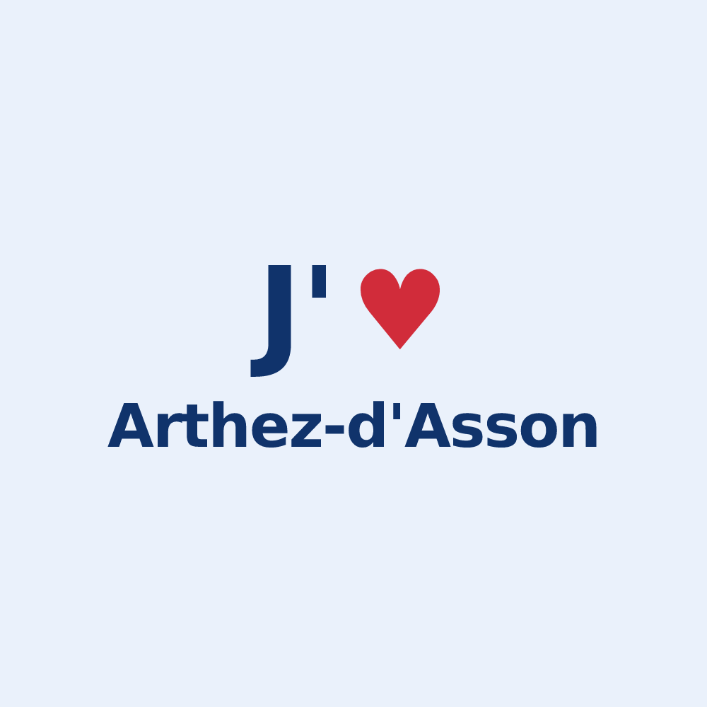 Sticker personnalisé Arthez-d'Asson — design J'aime Arthez-d'Asson