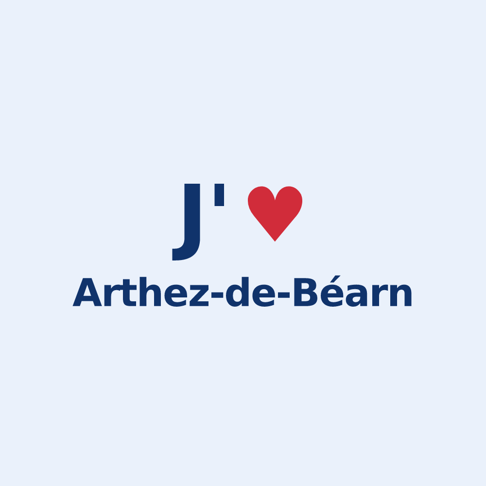 Sticker personnalisé Arthez-de-Béarn — design « J'aime Arthez-de-Béarn » imprimé sur le sticker