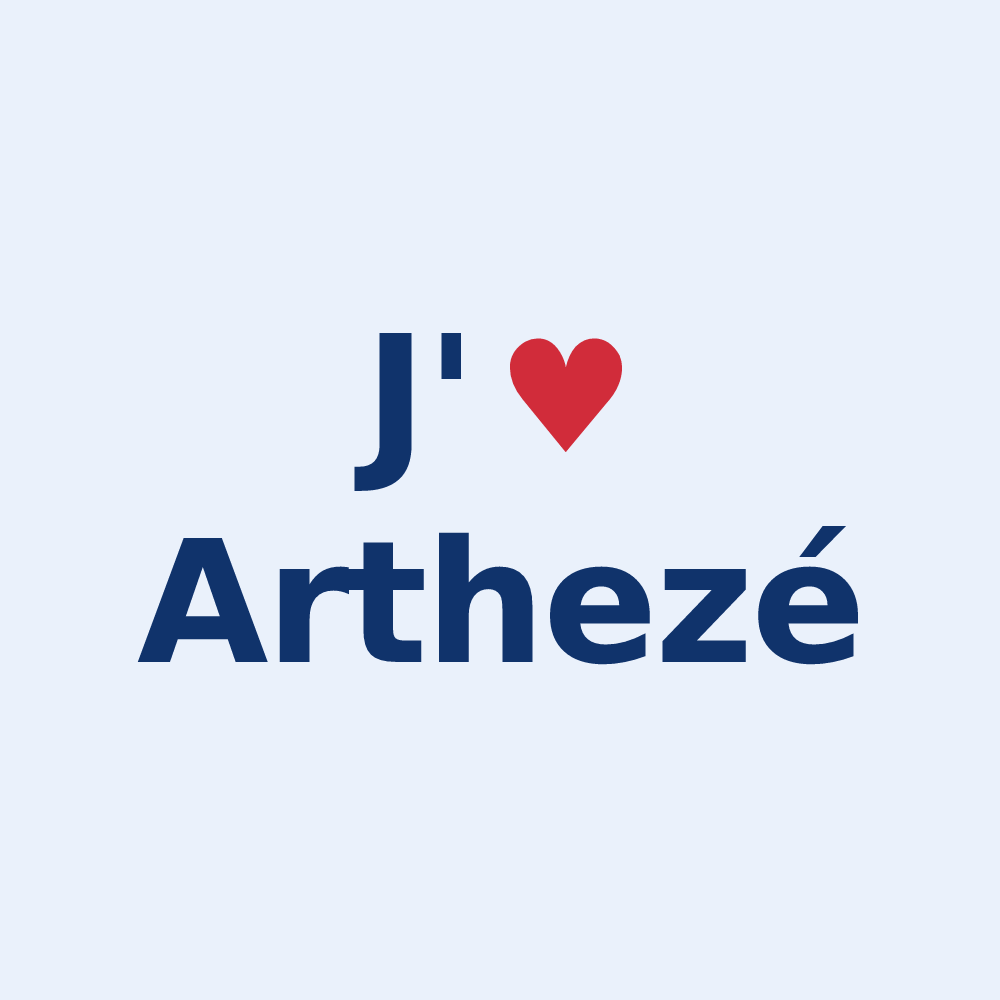 Sticker personnalisé Arthezé — design J'aime Arthezé