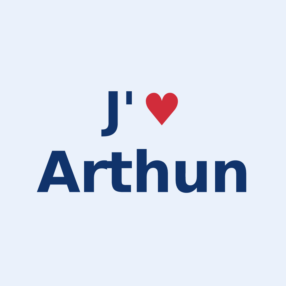 Sticker personnalisé Arthun — design « J'aime Arthun » imprimé sur le sticker