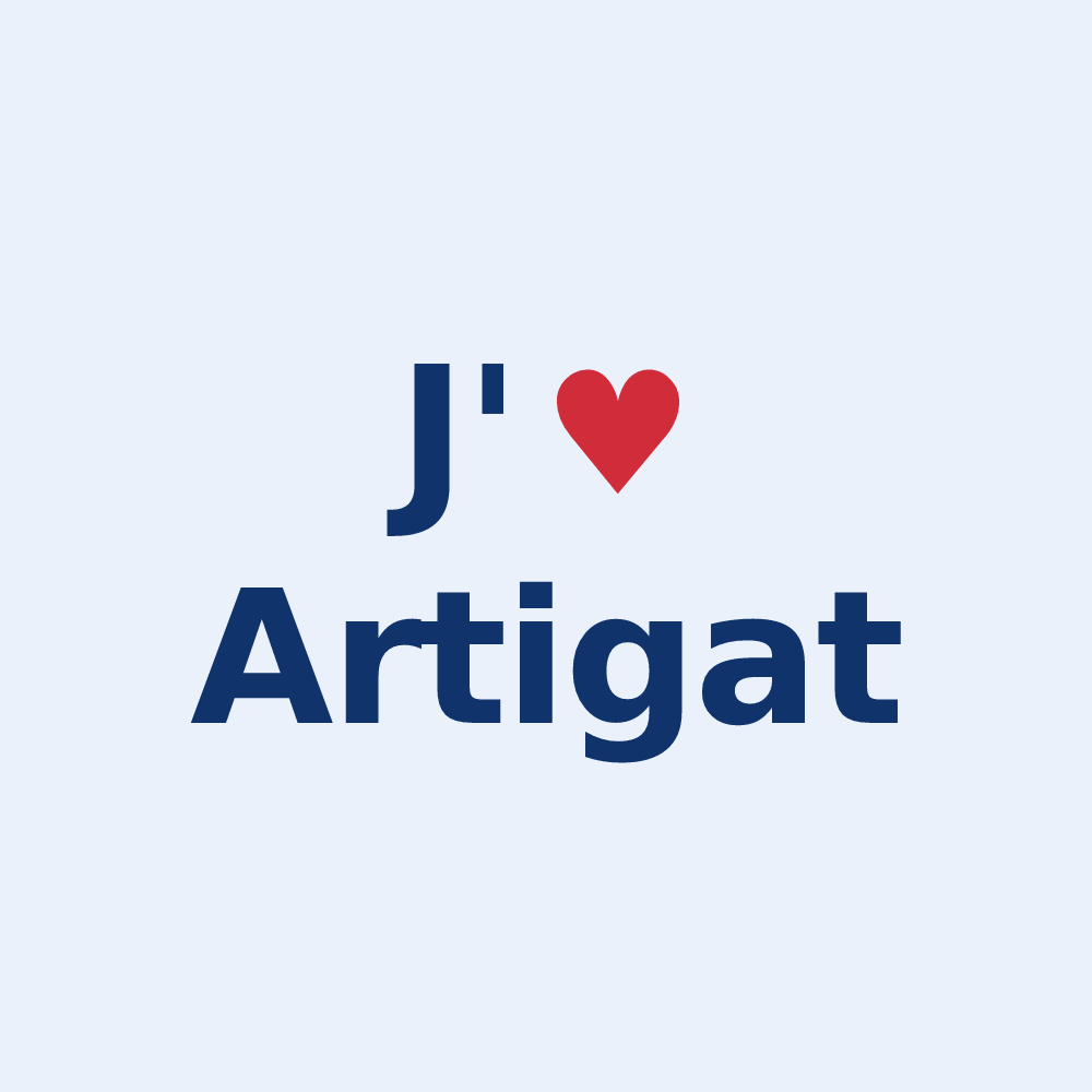 Sticker personnalisé Artigat — design J'aime Artigat