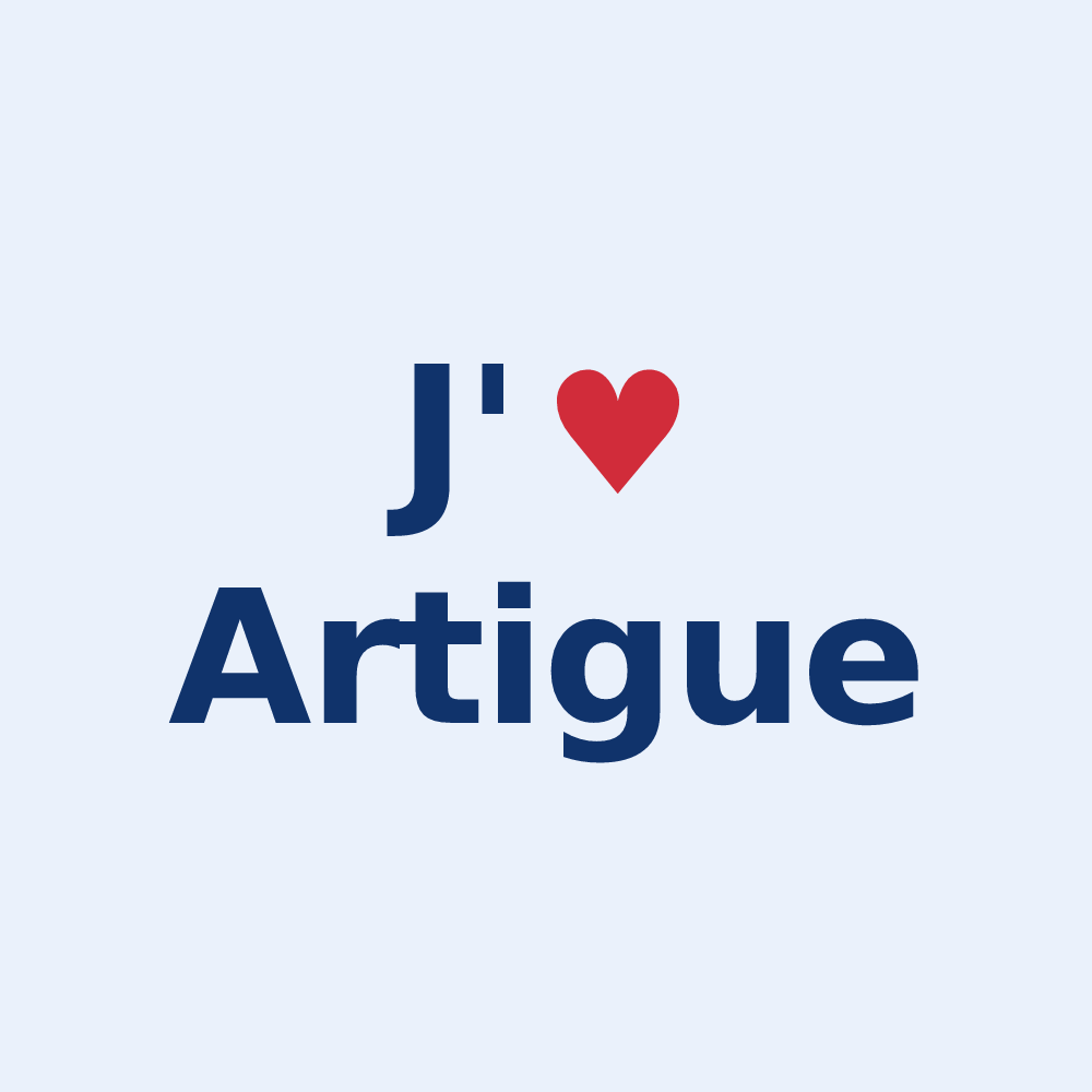 Sticker personnalisé Artigue — design « J'aime Artigue » imprimé sur le sticker