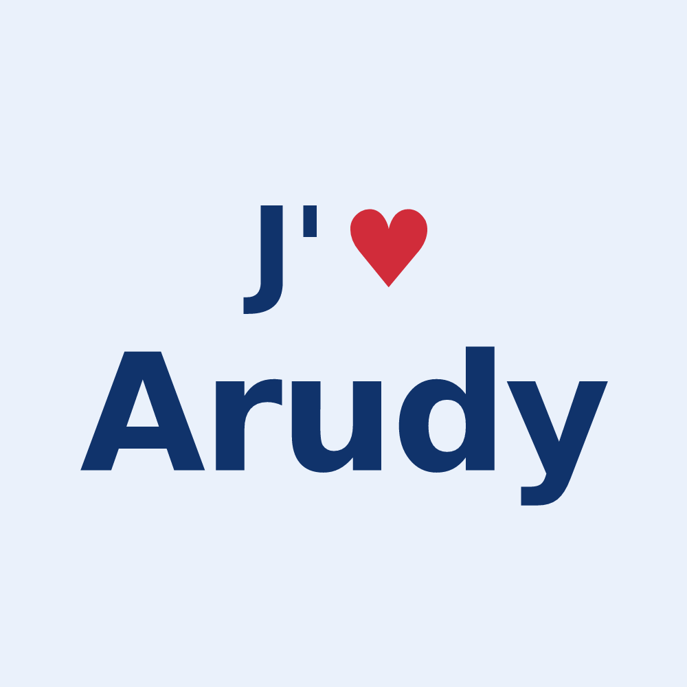 Sticker personnalisé Arudy — design J'aime Arudy