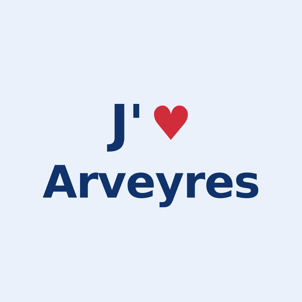 Sticker personnalisé Arveyres — design J'aime Arveyres