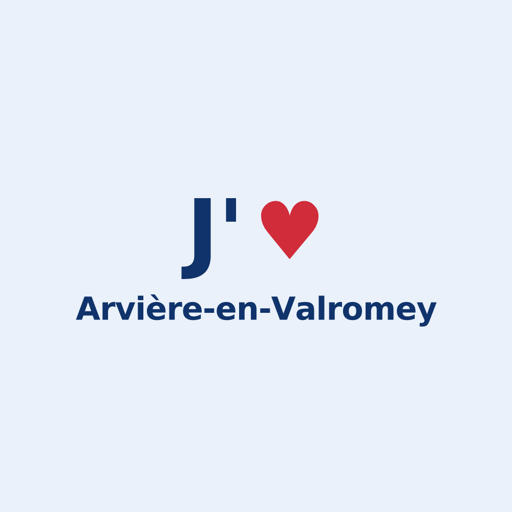 Sticker personnalisé Arvière-en-Valromey — design J'aime Arvière-en-Valromey