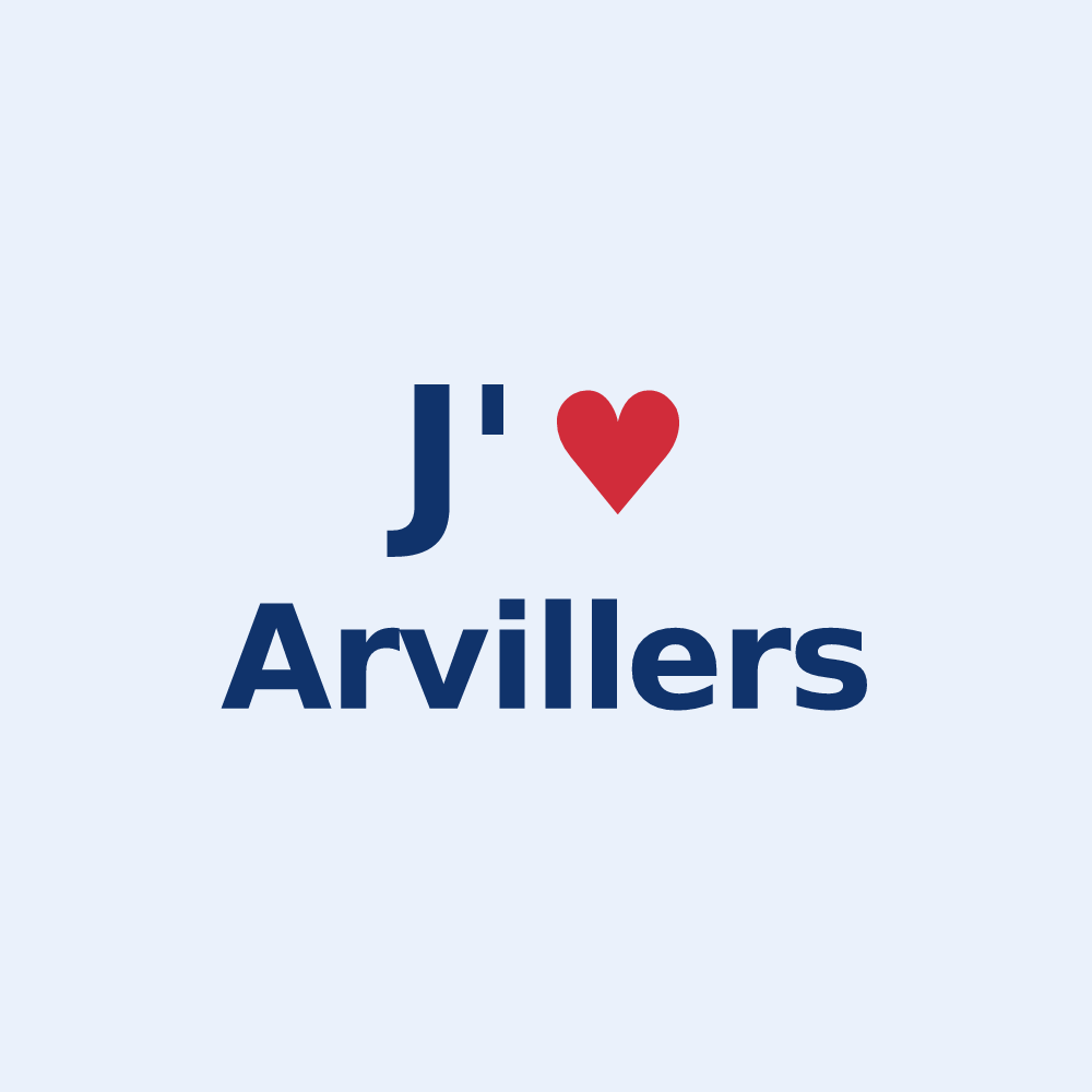 Sticker personnalisé Arvillers — design J'aime Arvillers
