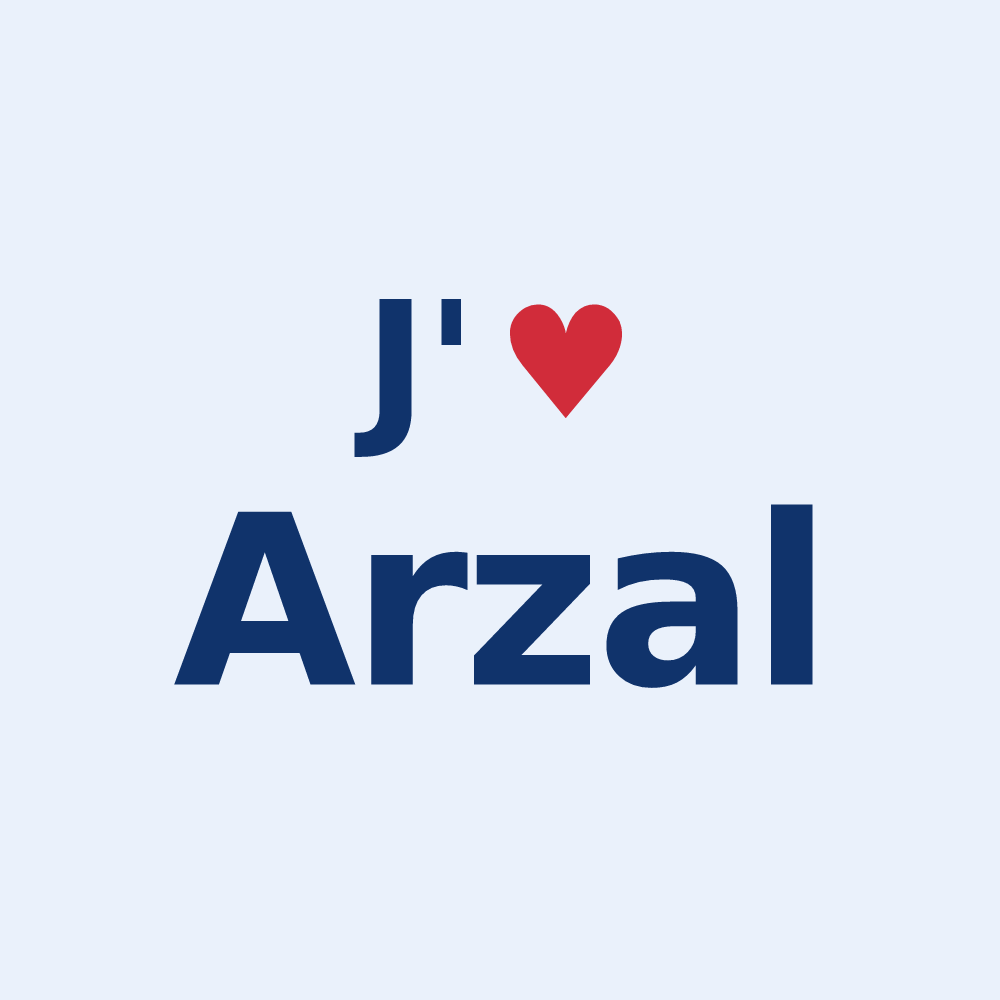 Sticker personnalisé Arzal — design J'aime Arzal