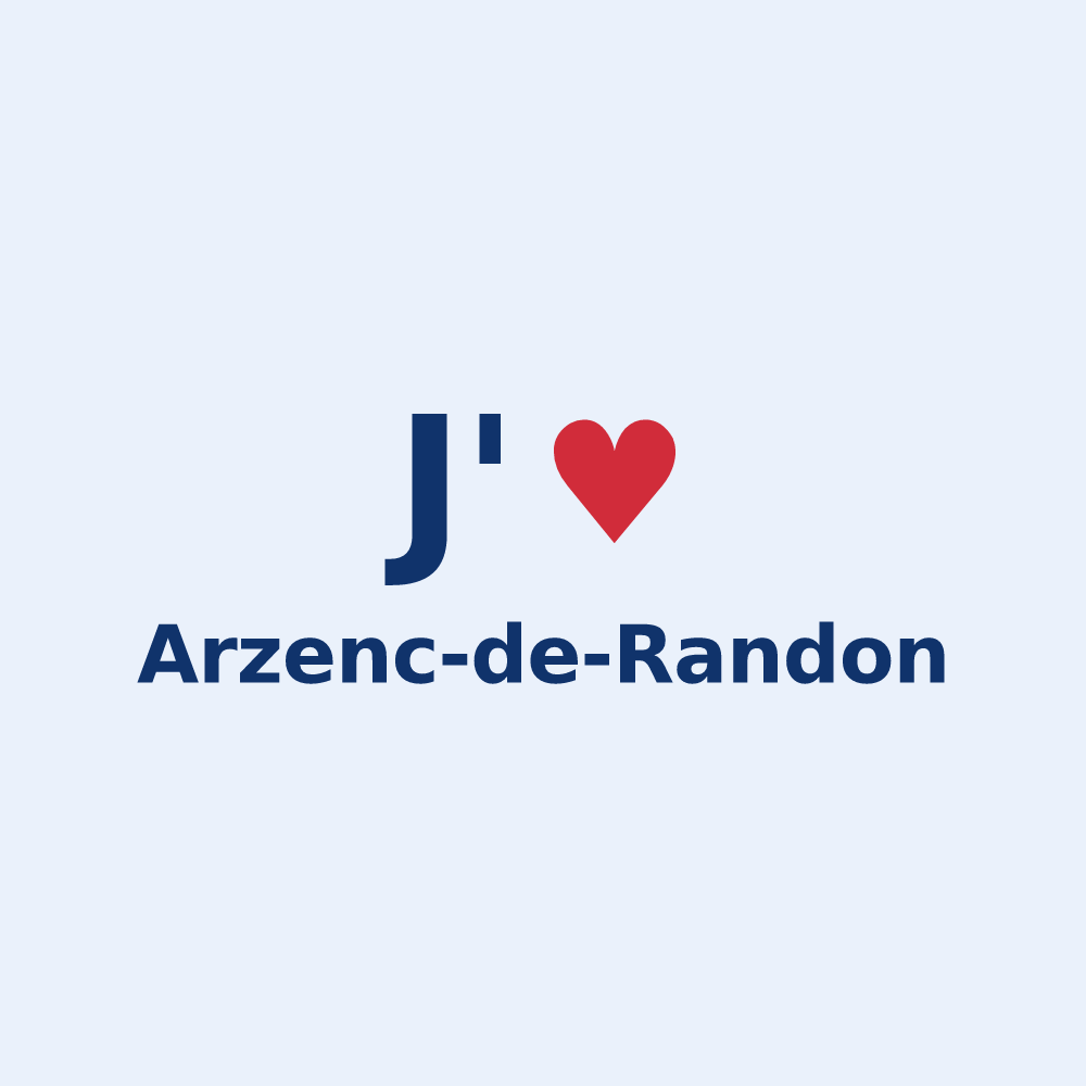 Sticker personnalisé Arzenc-de-Randon — design J'aime Arzenc-de-Randon
