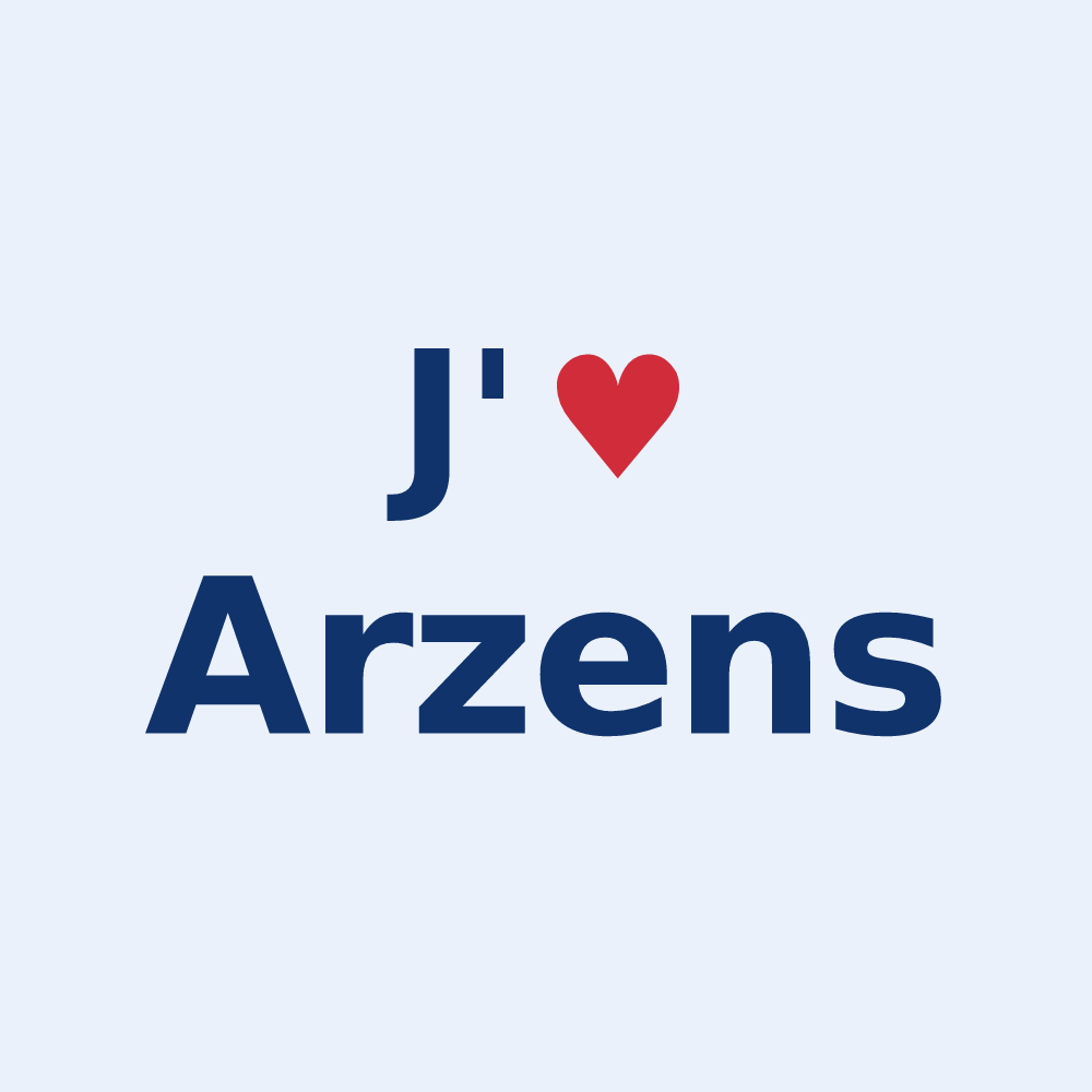 Sticker personnalisé Arzens — design J'aime Arzens