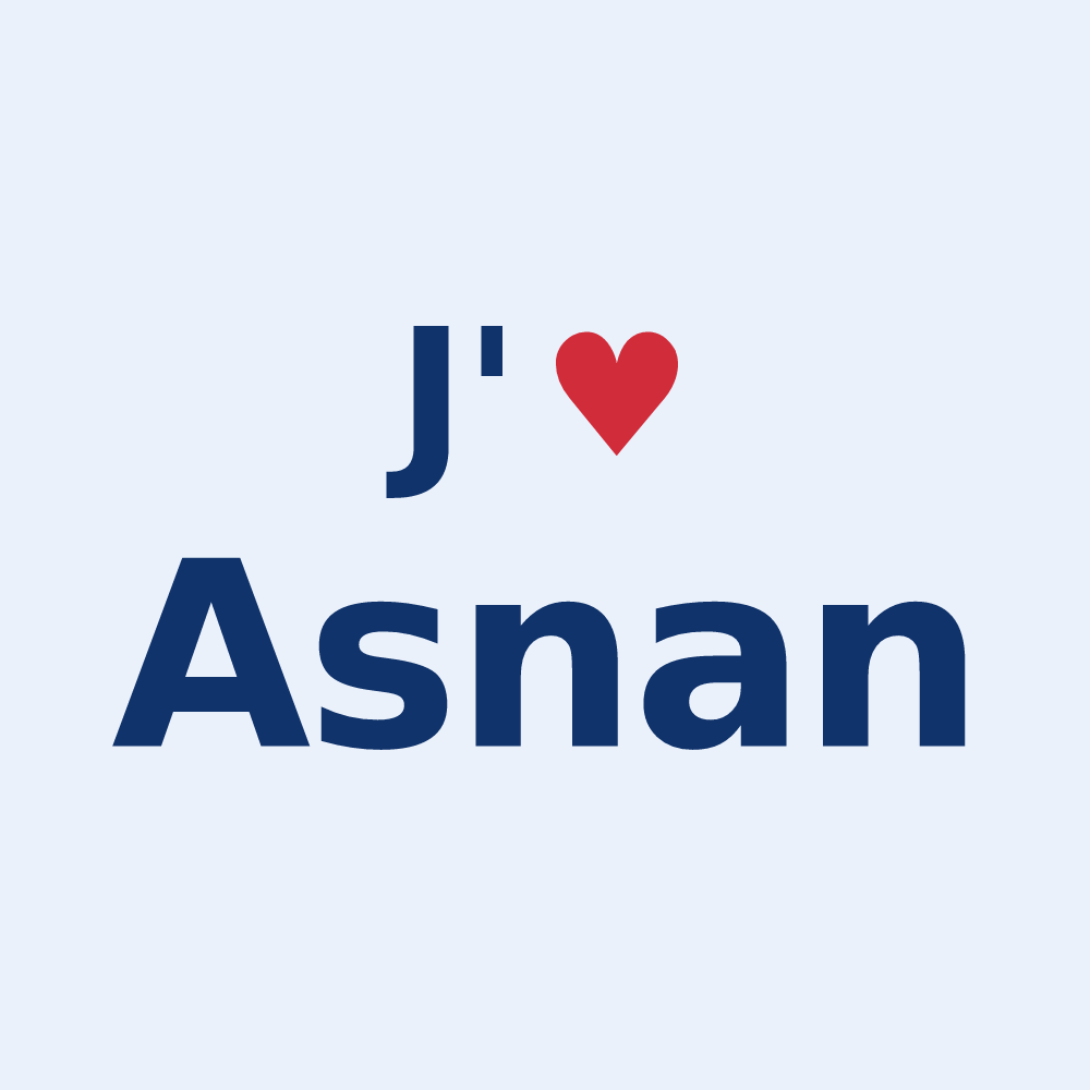 Sticker personnalisé Asnan — design J'aime Asnan