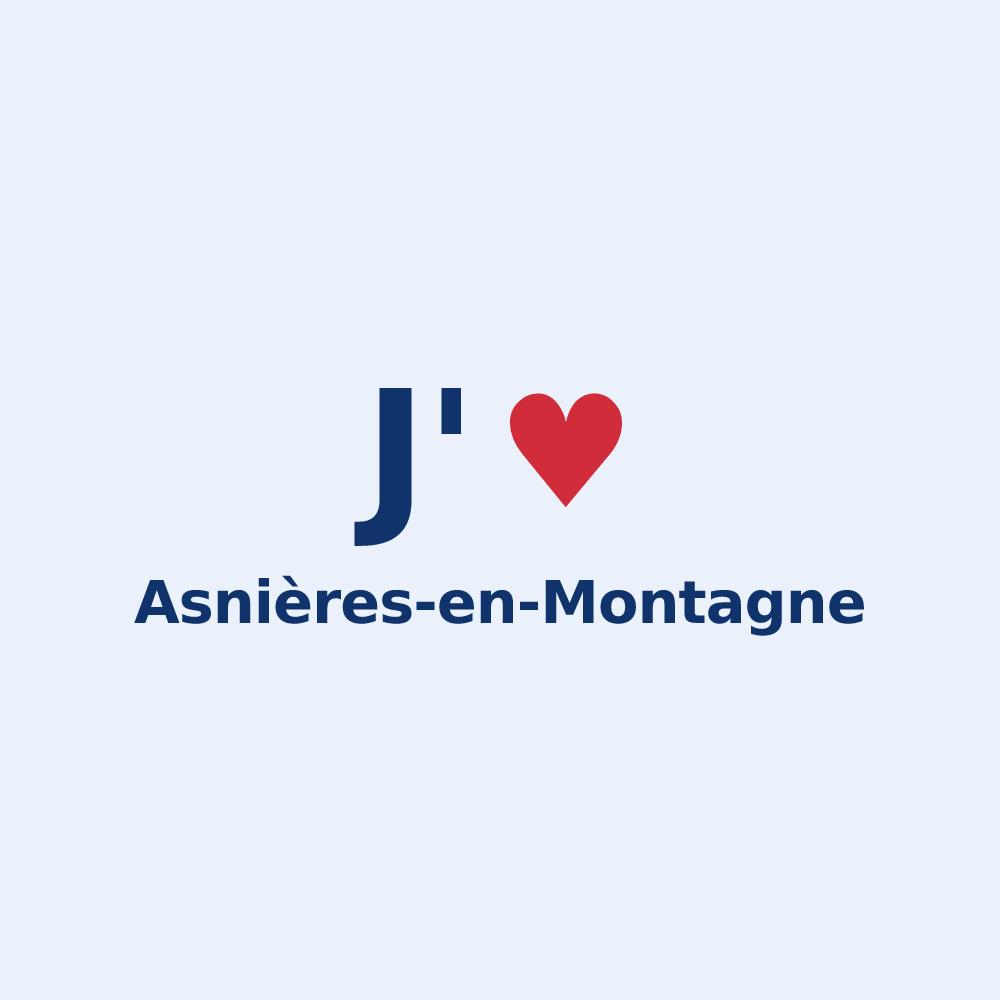 Sticker personnalisé Asnières-en-Montagne — design « J'aime Asnières-en-Montagne » imprimé sur le sticker