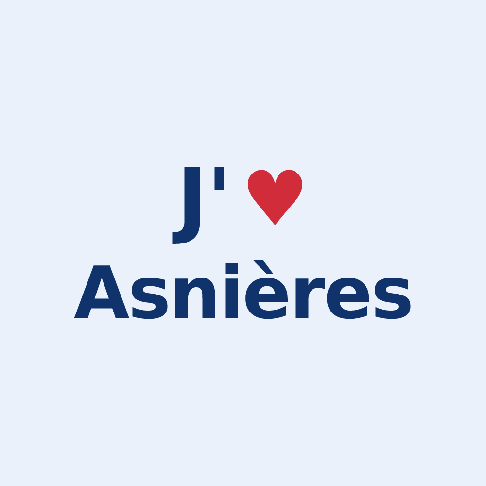Sticker personnalisé Asnières — design « J'aime Asnières » imprimé sur le sticker