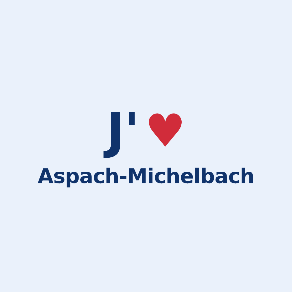 Sticker personnalisé Aspach-Michelbach — design J'aime Aspach-Michelbach