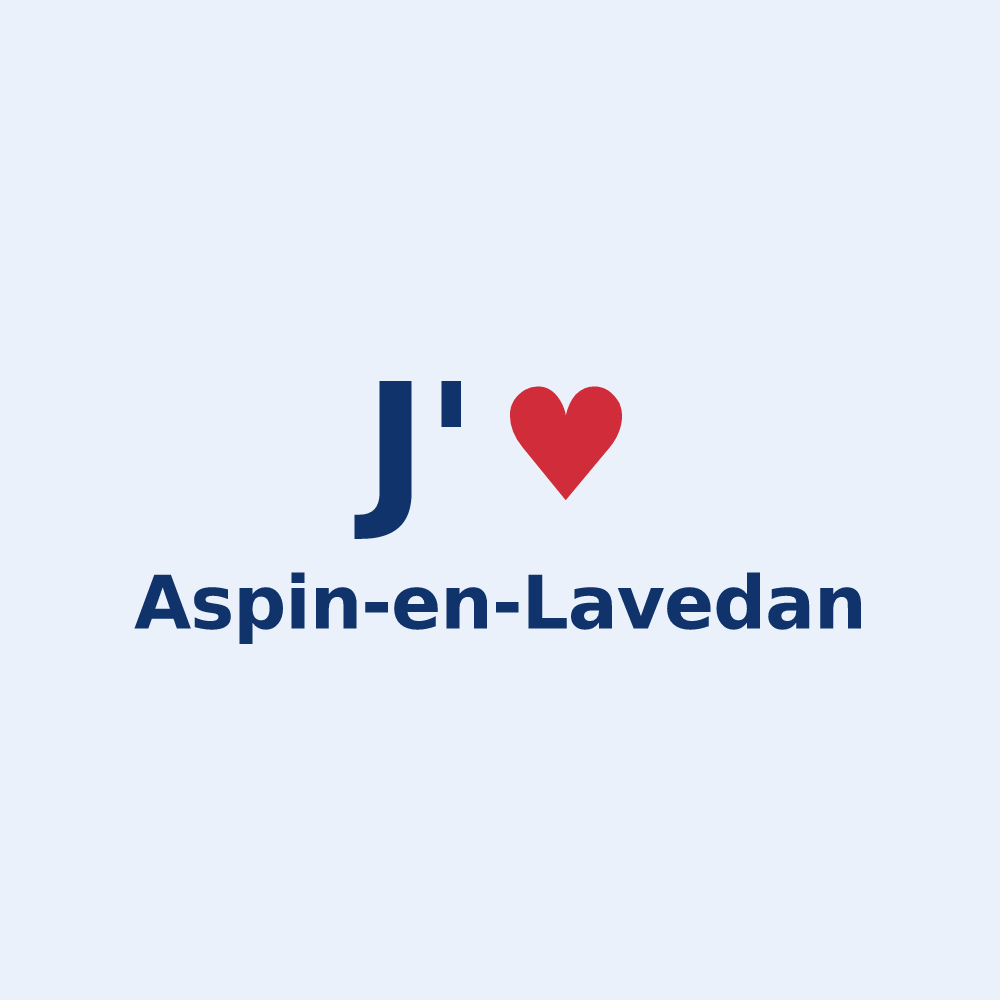 Sticker personnalisé Aspin-en-Lavedan — design « J'aime Aspin-en-Lavedan » imprimé sur le sticker