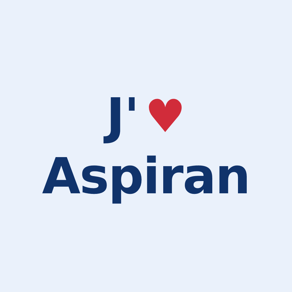 Sticker personnalisé Aspiran — design J'aime Aspiran