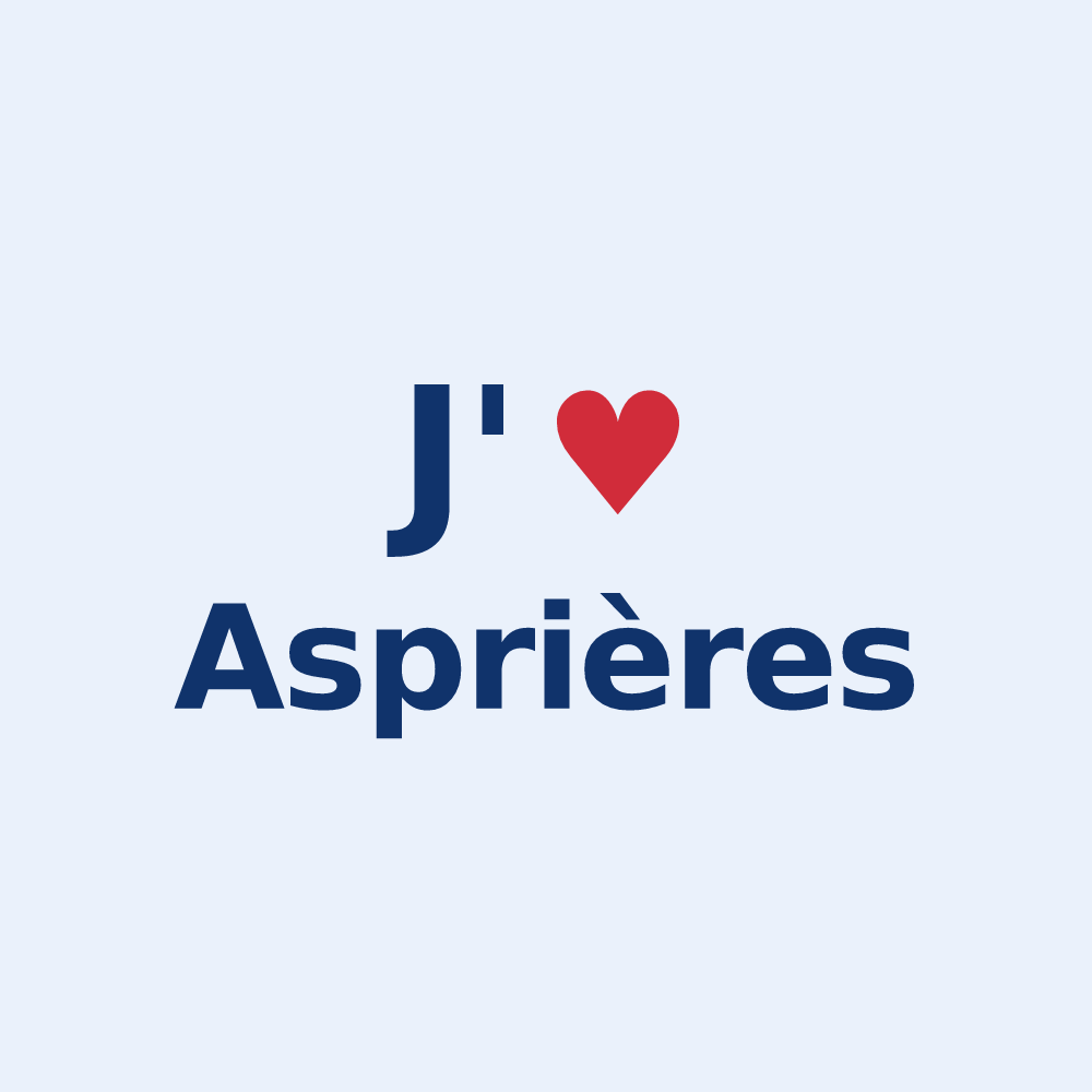 Sticker personnalisé Asprières — design J'aime Asprières